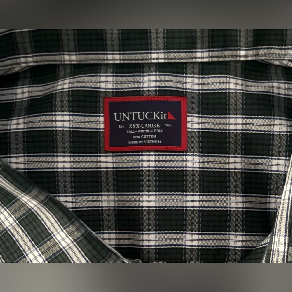 UNTUCKit Black and White Plaid Shirt (XXXL) - Picture 4 of 9